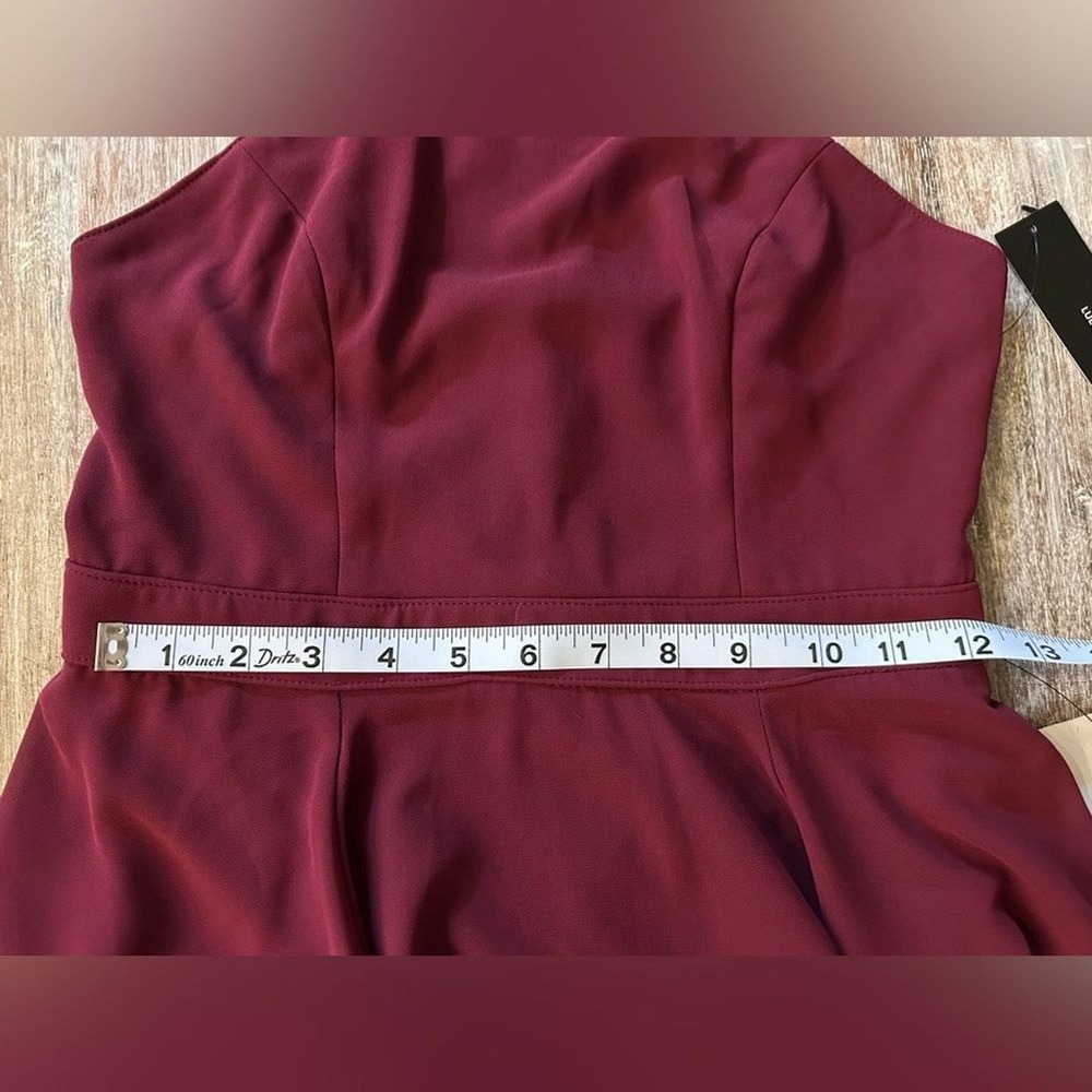 Lulu's Burgundy Dress with Halter Neck and Swing Skirt, Size Small, NWT - Picture 12 of 15